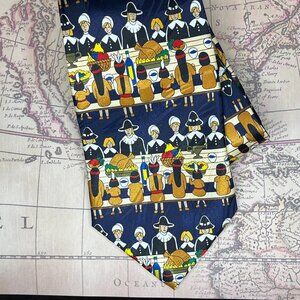 KEITH DANIELS PILGRIMS & INDIANS DESIGNER NECKTIE